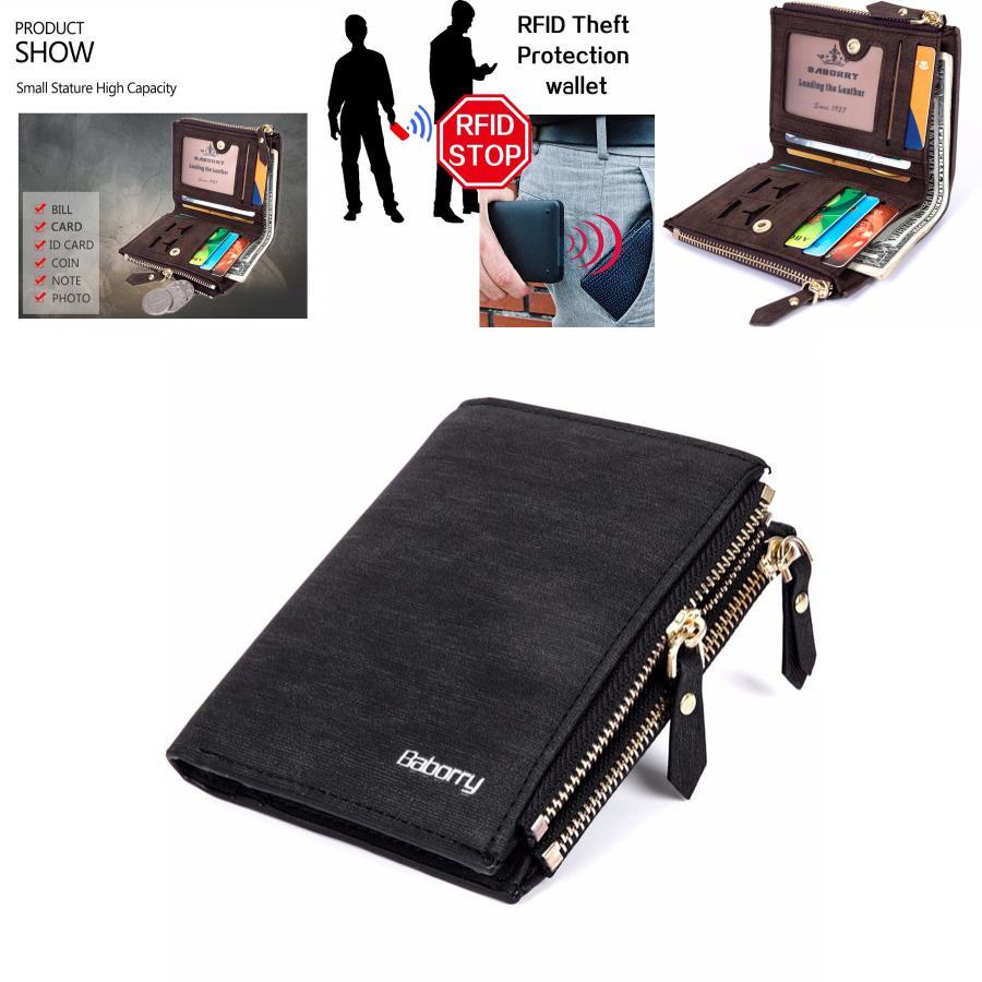 Premium Quality Rfid Theft Protection Coin Bag Zipper Men Wallet For Modern Lifestyles