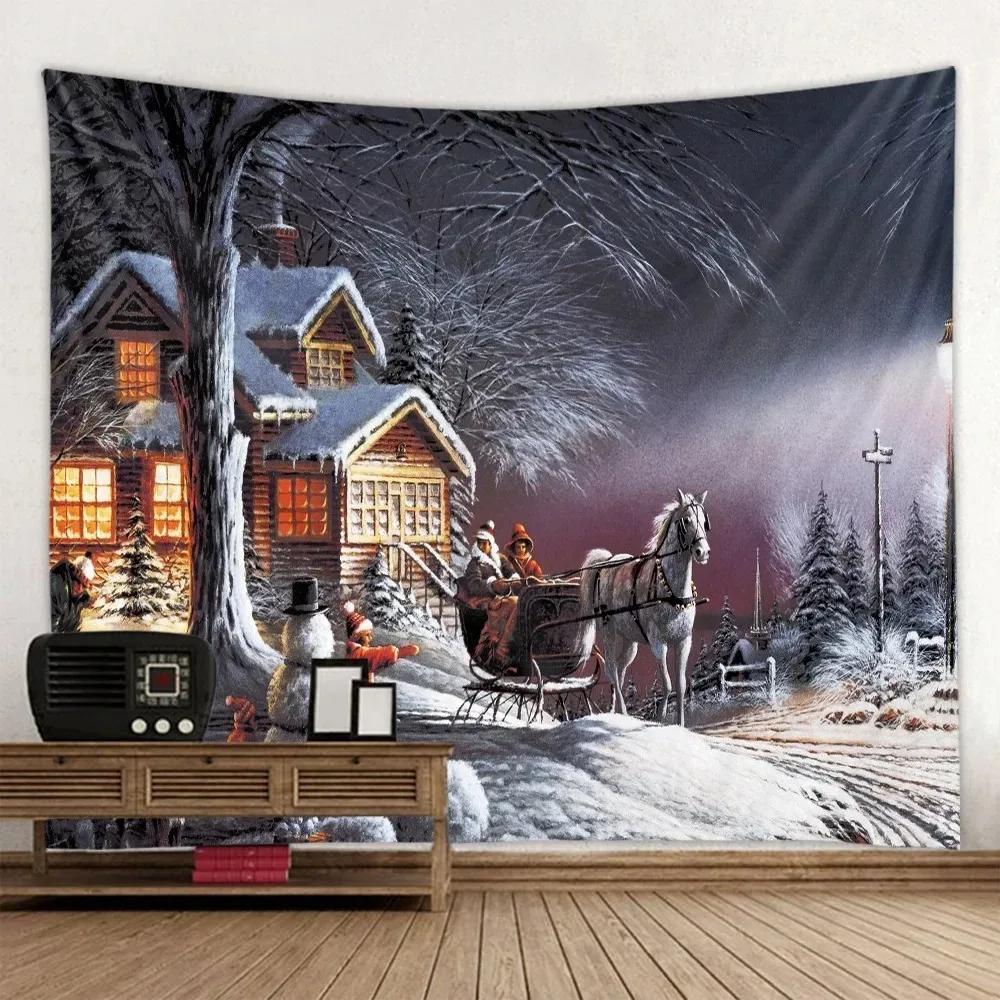 Christmas Party Background Living Room Bedroom Home Wall Decor Tapestry