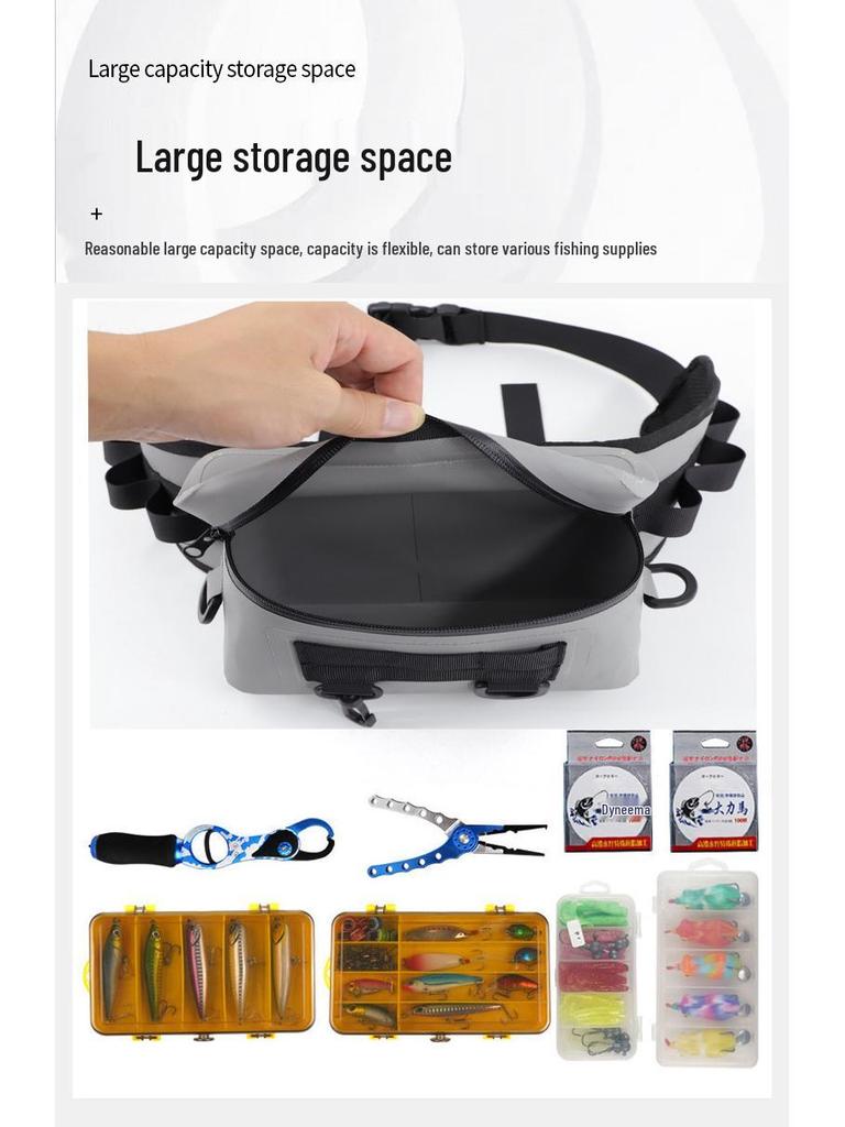 Waterproof Multi-functional Fishing Waist Bag with Rod & Hook Holders