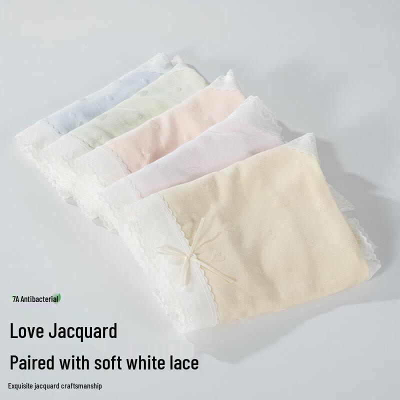 MaoRen Women's Modal Heart Jacquard High-Waist Briefs