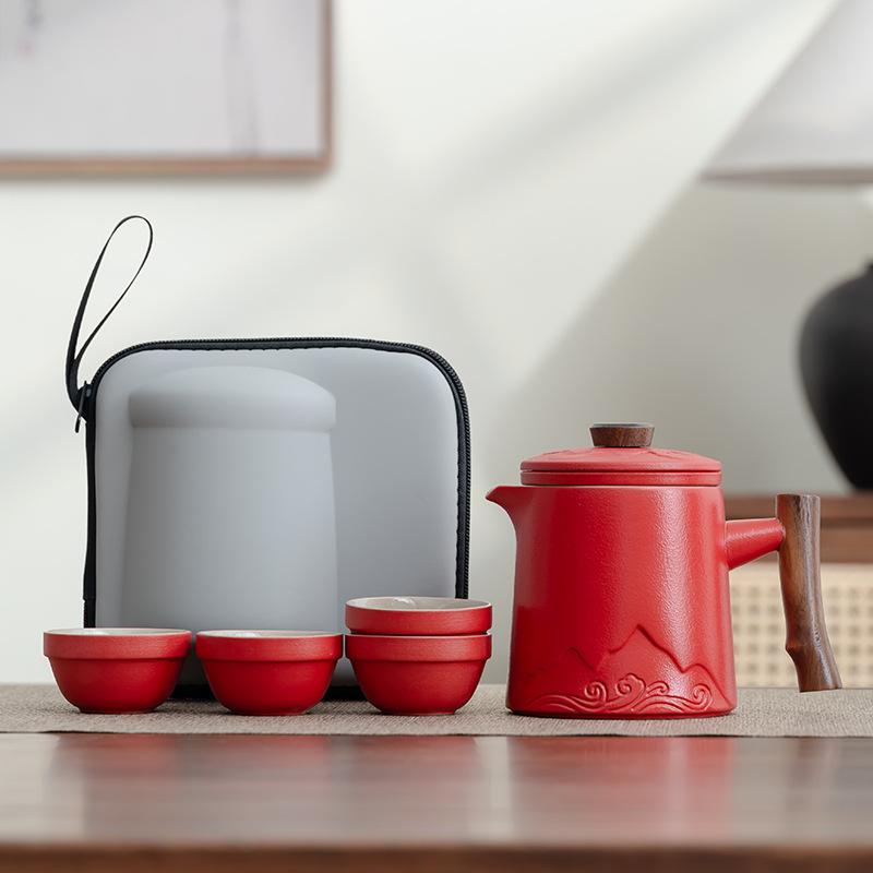 Travel Tea Set Small Set Outdoor Camping Portable Kung Fu Tea Set Kuaike Cup Storage Bag Business Gift