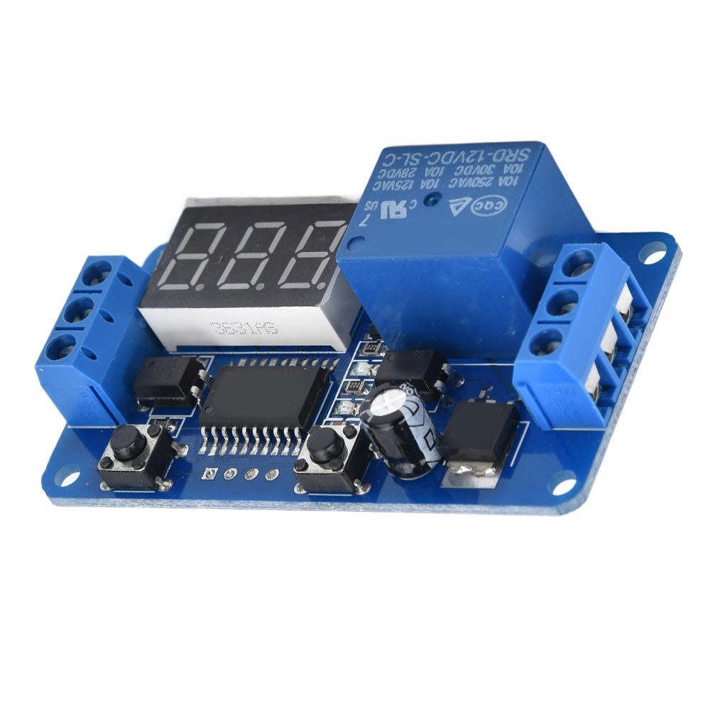 12V 12V Time Control Switch with LED Display 0-999S Timer Switch Module Adjustable Delay Power-off Memory Timing Control Module