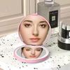 Compact Mini Gift Vanity Folding Cosmetic Mirror With Lights Portable Hand Held Small Pocket Travel Makeup Mirror 2X Magnifying