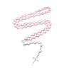 Perlen Rosenkranzperlen Rosenkranz Halskette Katholische Gebet Rosa Weiß Perle Liebesherz Christus Gebet Rosenkranz Halskette Schmuck