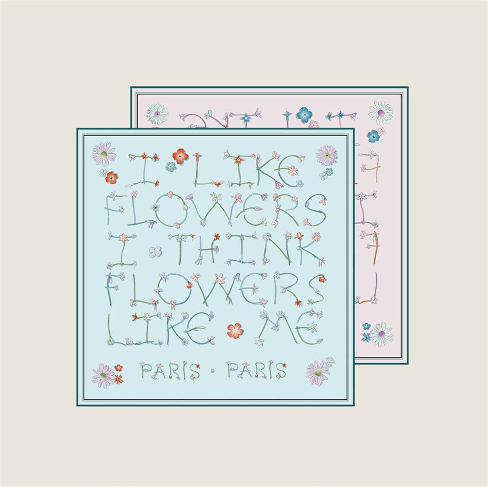 New Style Curled Twill Silk Scarf Women Fashion Double Side Printed Square Scarves Wraps Echarpes Foulards Femme Hijab 70CM