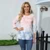 Women's Casual Floral Print Round Neck Three Quarter Sleeve Top Lightweight Comfortable Fit Suitable for Everyday Wear