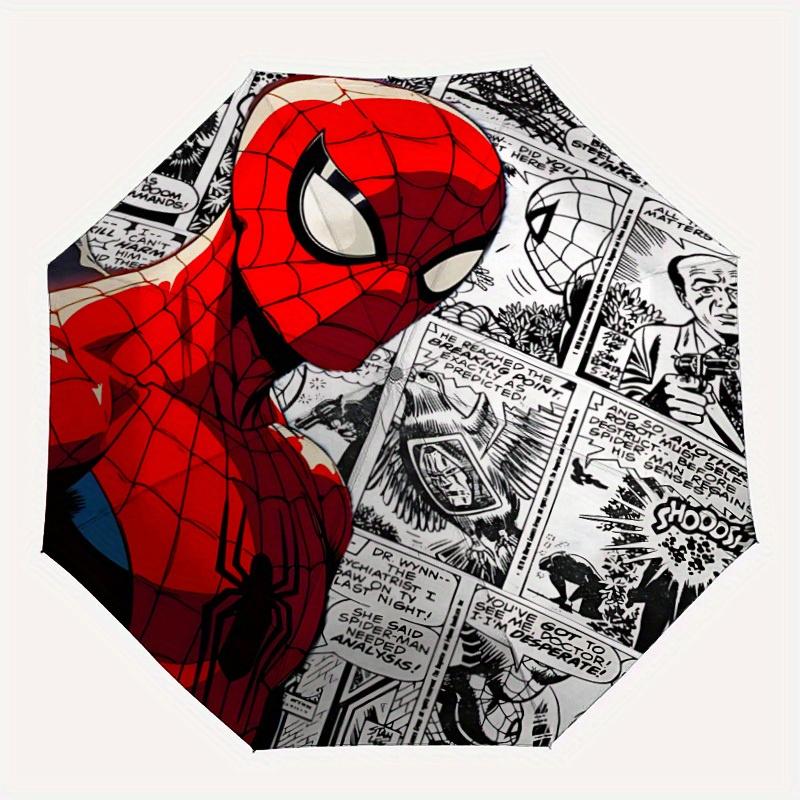 

1pc Spider-Man Comic Automatic Umbrella - Cartoon Design, Lightweight & Portable, Travel Umbrella, Durable Canopy a0820018
