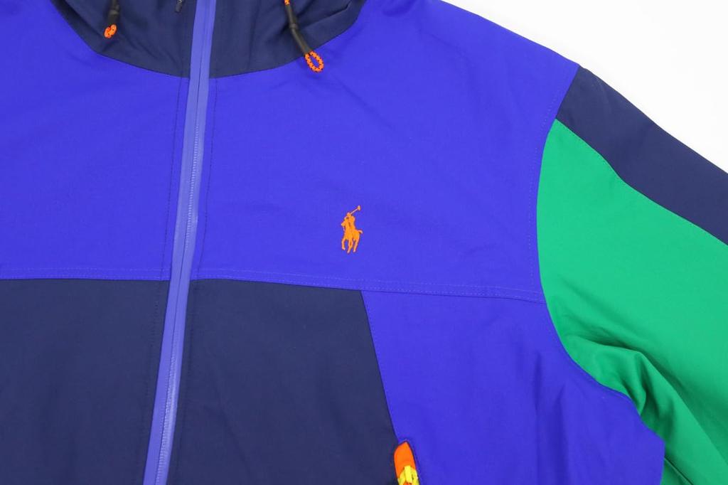 POLO RALPH LAUREN Performance Paneled Windbreaker Size Multicolor Men's Double-Zip Jacket/Hoodie, Small, (Product Code 01010032)