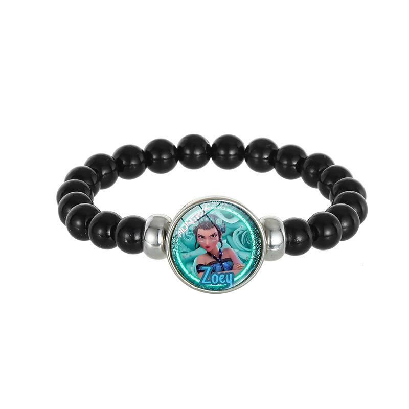 Demon Hunters Saja Boy Beaded Bracelet, Lumi Zoe Mira Black Bead Jewelry