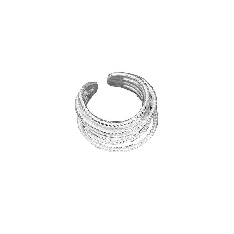 Stylish Irregular Wide Band S925 Silver Ring for Women - Versatile Open Design