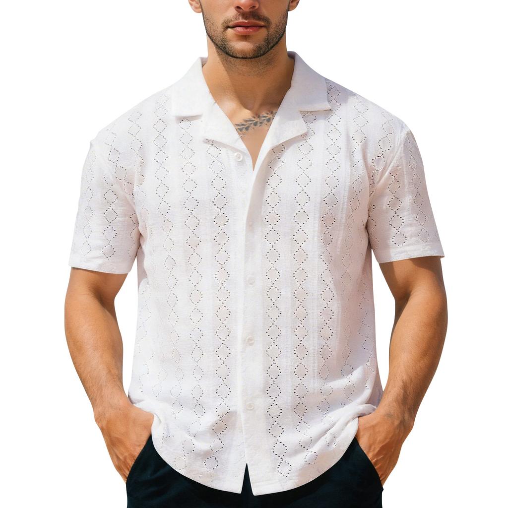 Men's Collared Openwork Outdoor Casual Comfortable Shirt