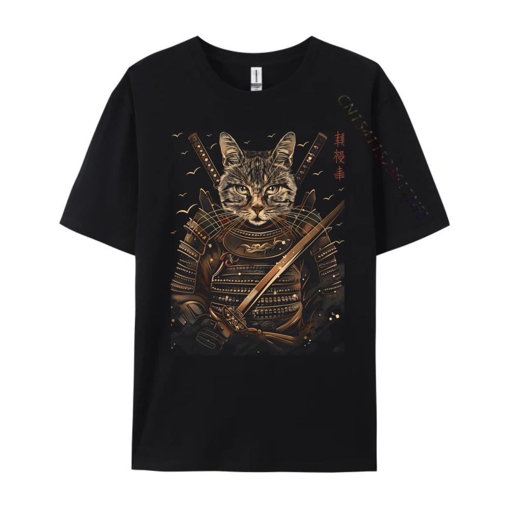 Cat Samurai Ninja Cat Samurai Art Ukiyo E Funny T Shirts Winter Shirts For Men Graphic T Shirts Men Male Clothes Tshirt for Men