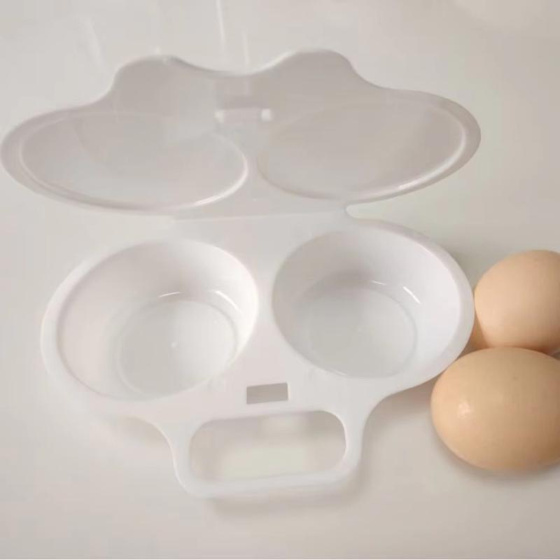 Food Grade Plastic Microwave Egg Cooker Heat Resistant Kitchen Egg Fryer Easy Clean Portable Steamed Egg Box