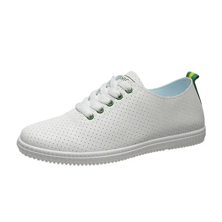 Women's Vulcanized Shoes Breathable Comfortable Hole Outdoor Sports Shoes Summer Running Shoes Fashion Board Shoes Thick Sole