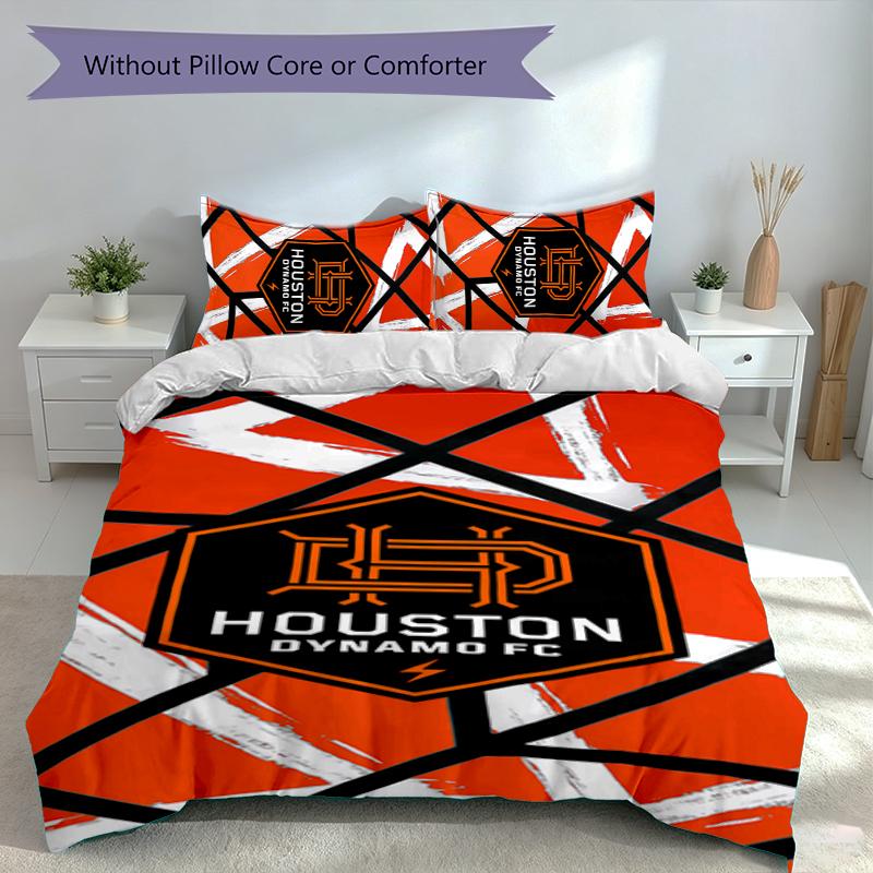 3pcs Football Club Logo Duvet Cover Set, Includes 1 Duvet Cover and 2 Pillowcases,Skin-Friendly&Comfortable Fabric,Suitable Bedding Sets
