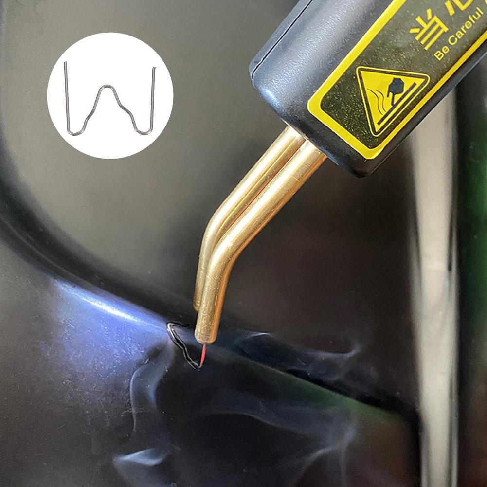 2 Set Silver Stainless Steel Hot Staples Welding Rods Welding Staples Wave Flat for Plastic Welding Hot Stapler Staples