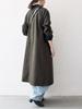 Ships Any A-Line Long Coat with Stand Collar, 724160030, Olive, One Size
