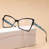 Women Man Anti Blue Light Reading Eyewear Retro Fashion Printed Presbyopia Eyeglasses Large Frame Cat Eye Reading Glasses