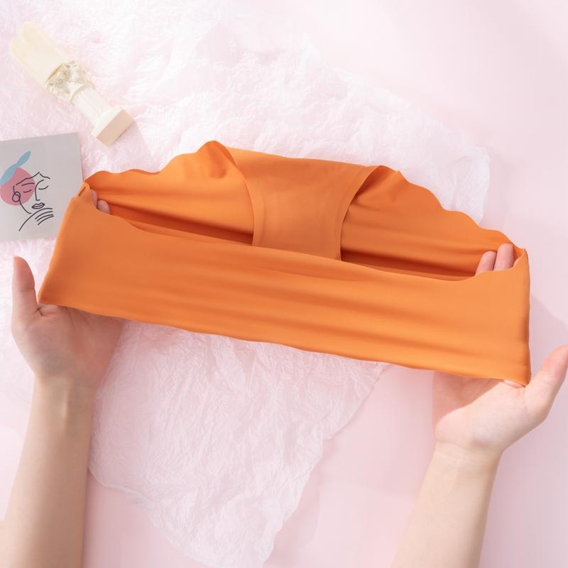 Ice Silk Seamless Breathable Mid-waist Underwear Panties for Women Wave-like Hip-lifting and Tummy-controlling Sexy Panties Briefs
