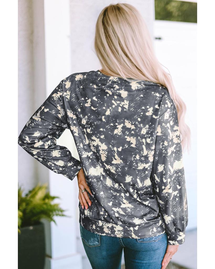 Azura Exchange Vintage Bleached Tie Dye Long Sleeve Top