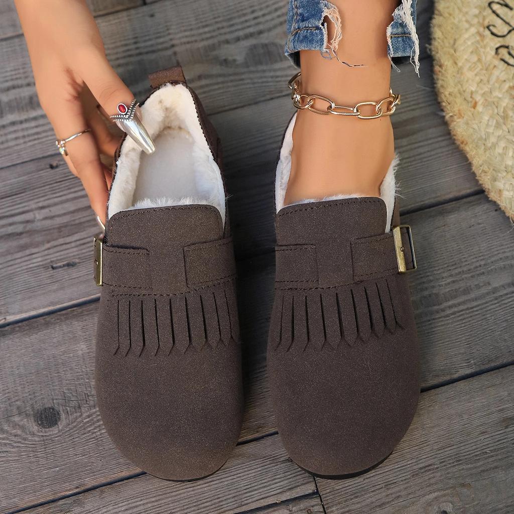 Fashion Women Flats Fringe Loafers Short Plush Warm Shoes Winter Brand New Sneakers 2025 Trend Casual Sport Snow Boots Mujer Zapatos