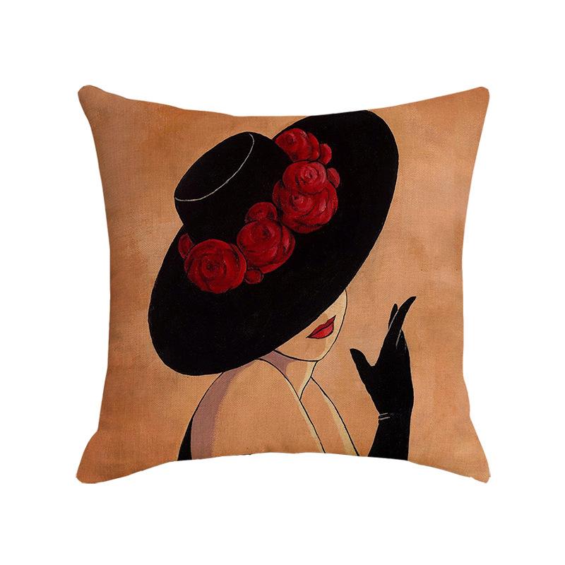 Character Linen Throw Pillow Cover Printed Car Sofa Bed Cushion Cushion Pillow Cover Home Furnishings