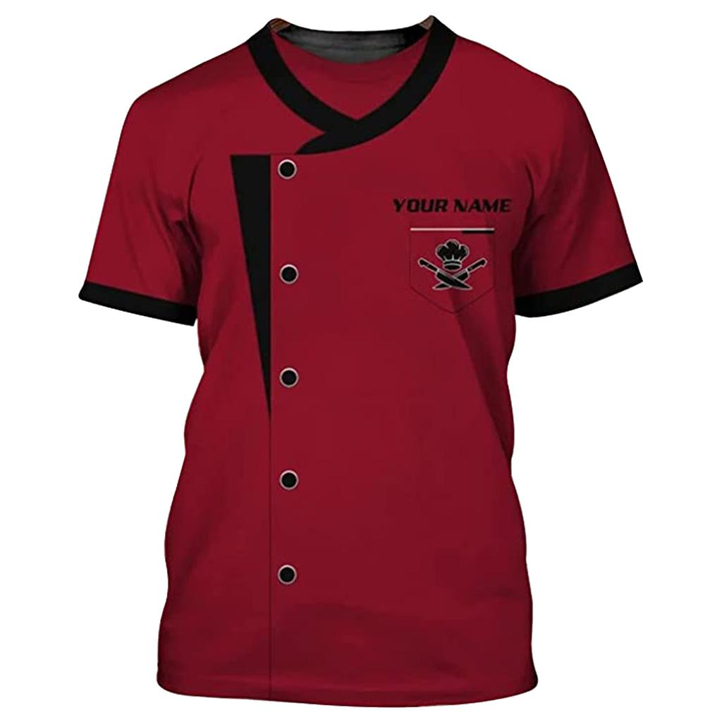 Jungen Kurzarm 3D-Druck T-Shirt Küche Kantine Kuchenladen Bäckerei Mode Bequem Lockeres T-Shirt