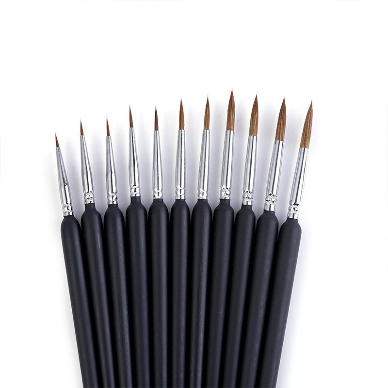 Wolf Hair Fine Tip Brush for Gouache, Watercolor & Acrylic - Wooden Handle