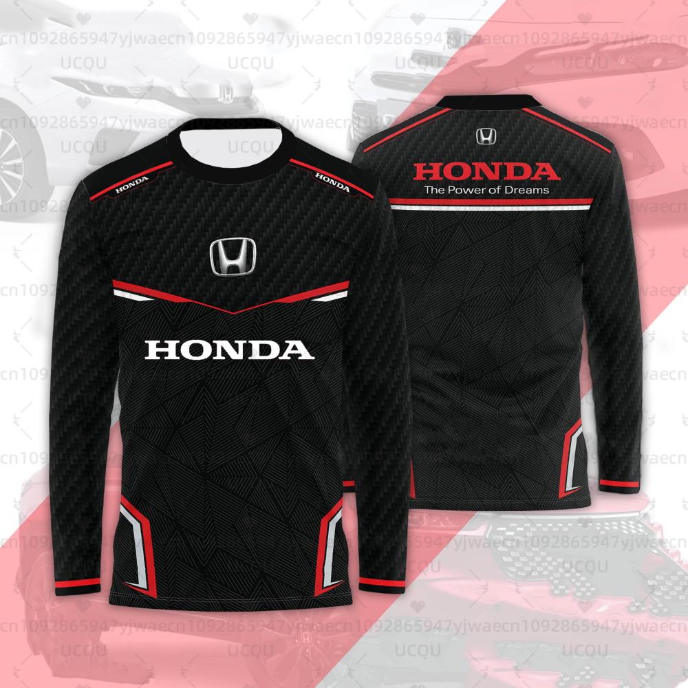 Spring and Autumn Men s And Women s Motorcycle Stripe Honda Riding Long Sleeved T-Shirt Summer Quick Drying Long Sleeved T-shirt L