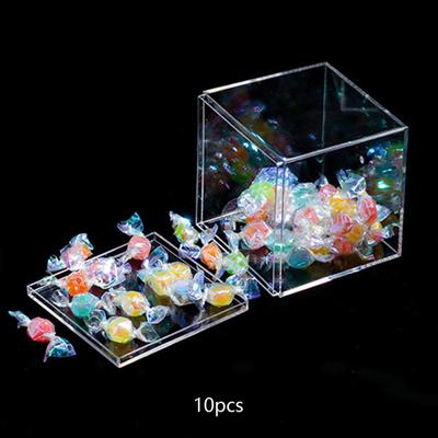 10 Pcs Mini Acryl Display Fall Durable Candy Box Multifunktionale Transparent Organizer für
