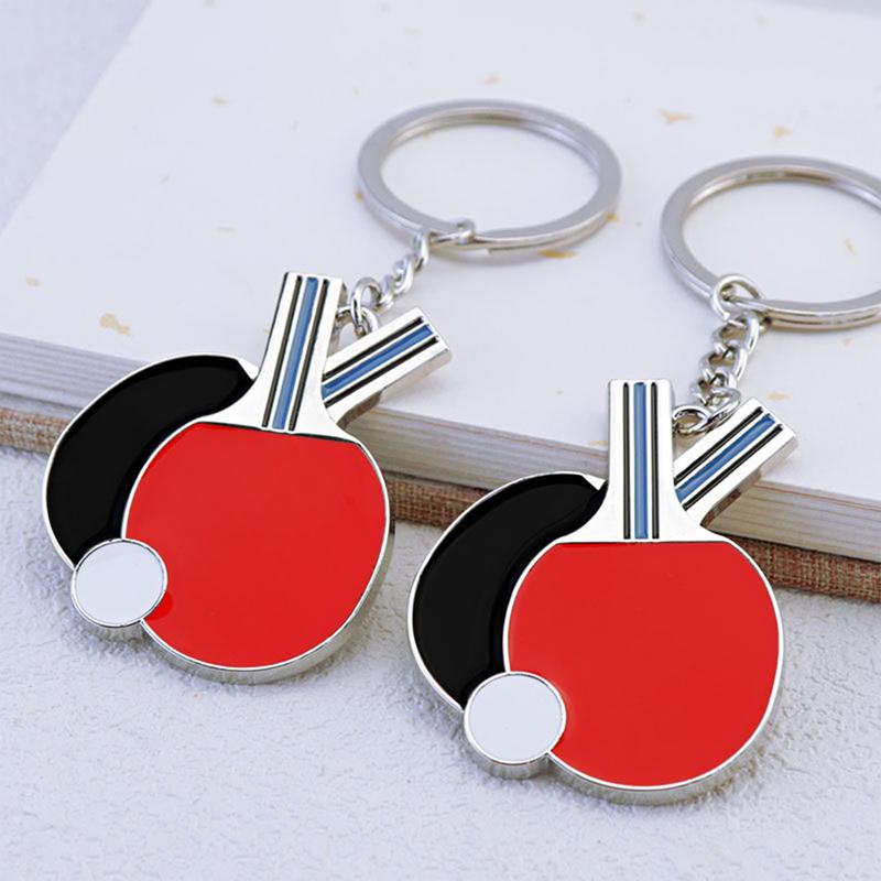 Table Tennis Racket Keychain Paris Games Table Tennis Tournament Keyring PingPong Stylish Pendant Souvenir Gift