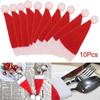 5/10pcs Christmas Decoration Supplies Christmas Hats Tableware Pockets Knife Fork Holder