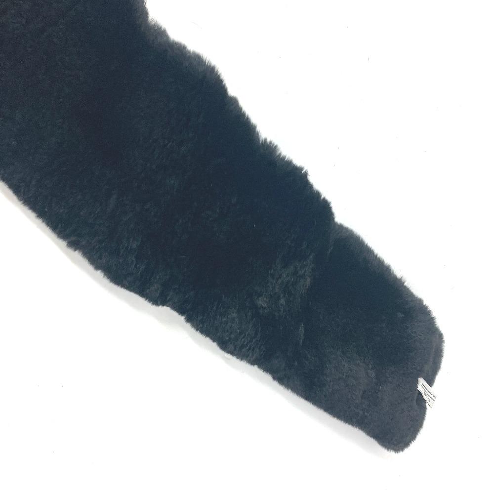 Chanel Big Coco CC CC Mark Accessories Tippets Scarf Fur Black/White