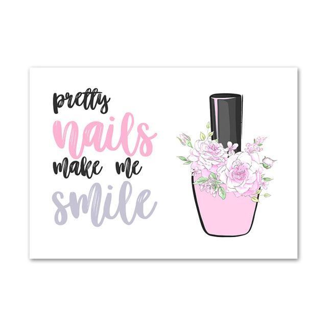 

Скандинавская мода для девочек, маникюрный салон красоты, пинцет, настенная живопись на холсте, постеры и принты, настенные панно для декора гостиной 21X30cm No Frame