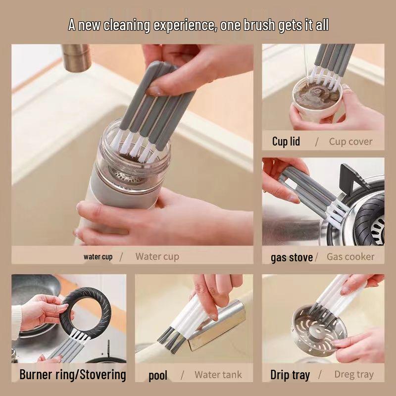 Curved Brush for Cleaning Cup and Bottle Lids: Bendable Crevice Cleaner