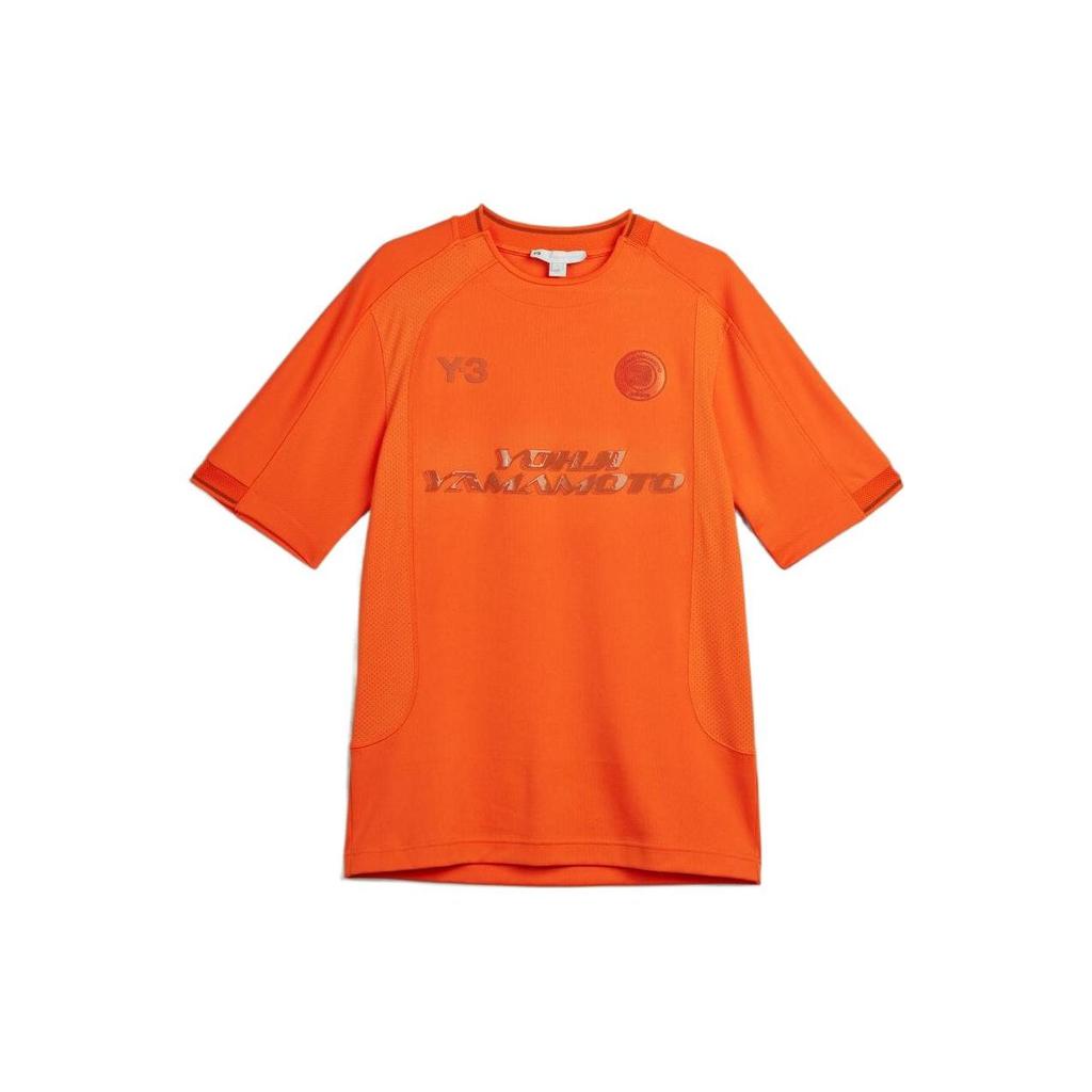 Y-3 Letter Print Crew Neck Short Sleeve T-Shirt Men Tops Orange HT2279
