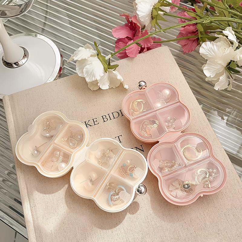 Cloud-Shaped Mini Jewelry Organizer Box - Portable Multi-Compartment Storage for Rings, Necklaces, Earrings & Bracelets, Durable Plastic