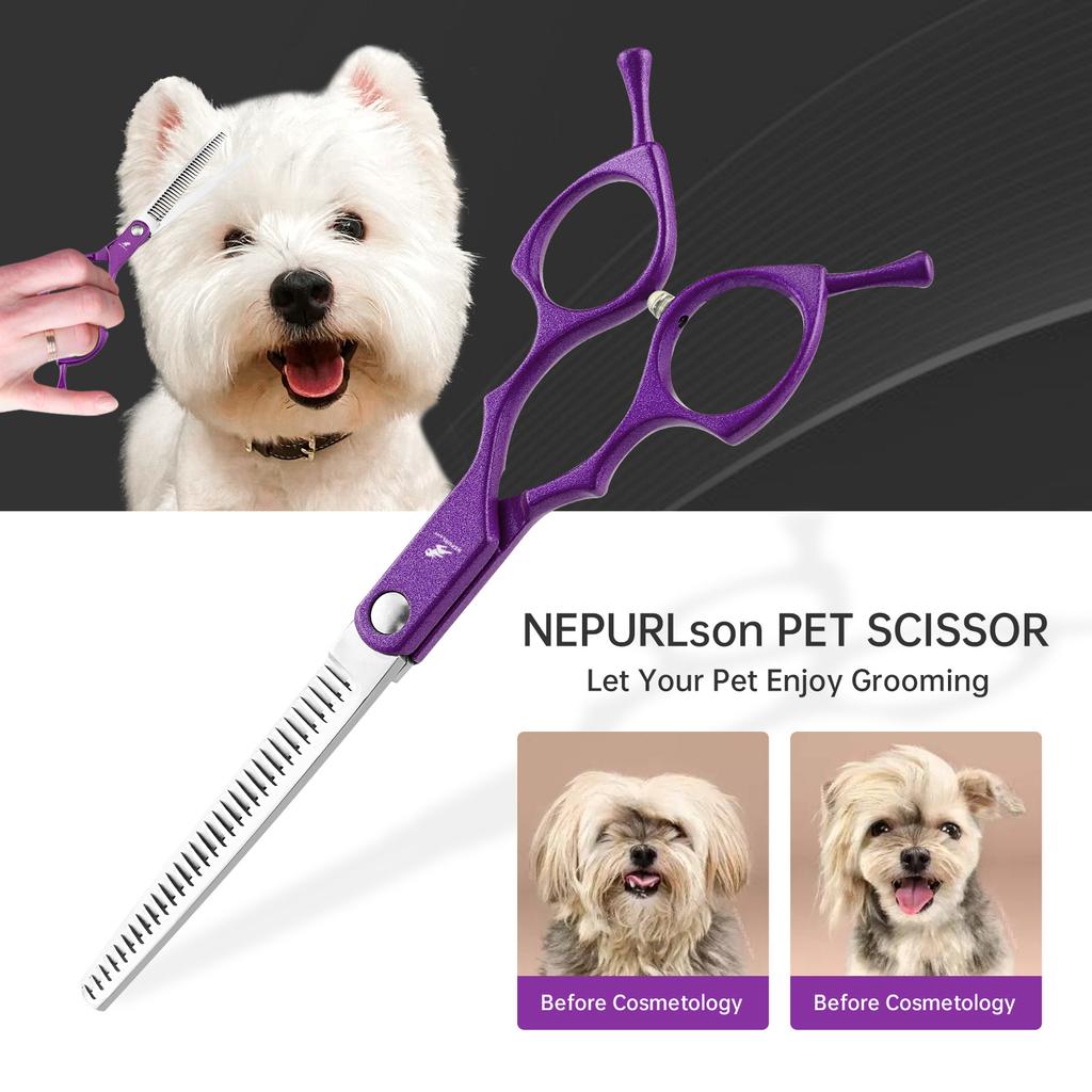 6.5 Inch Pk High-End, Pet Beauty Tooth Scissors, Color Beauty Scissors, Thin Scissors, Dense Tooth Scissors