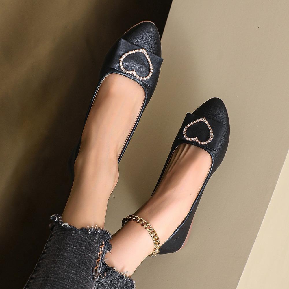 Fashion Ladies Shoes 2024 Fashion Shallow Women's Flats Hot Sale Crystal Daily Flats Women High Quality Plus Size Solid Flat Low Heels