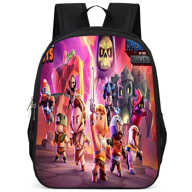 Stylish Stumble Guys Game Print Backpack Durable Oxford Cloth School Bag For Kids