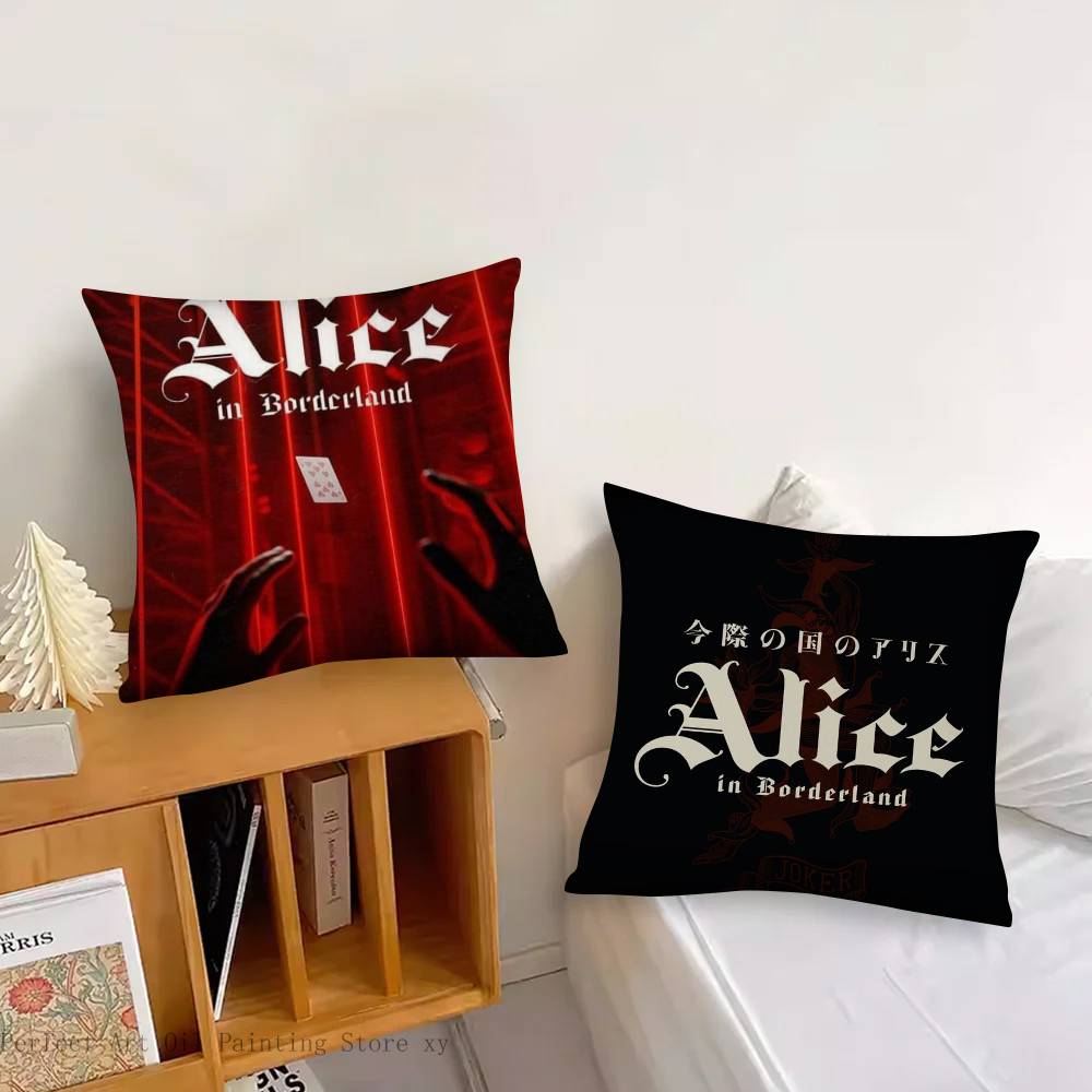 1Pc Alice In Borderland Pillow Case Fashion Square Pillowcase Bedroom Sofa Room Ins Decoration Leisure