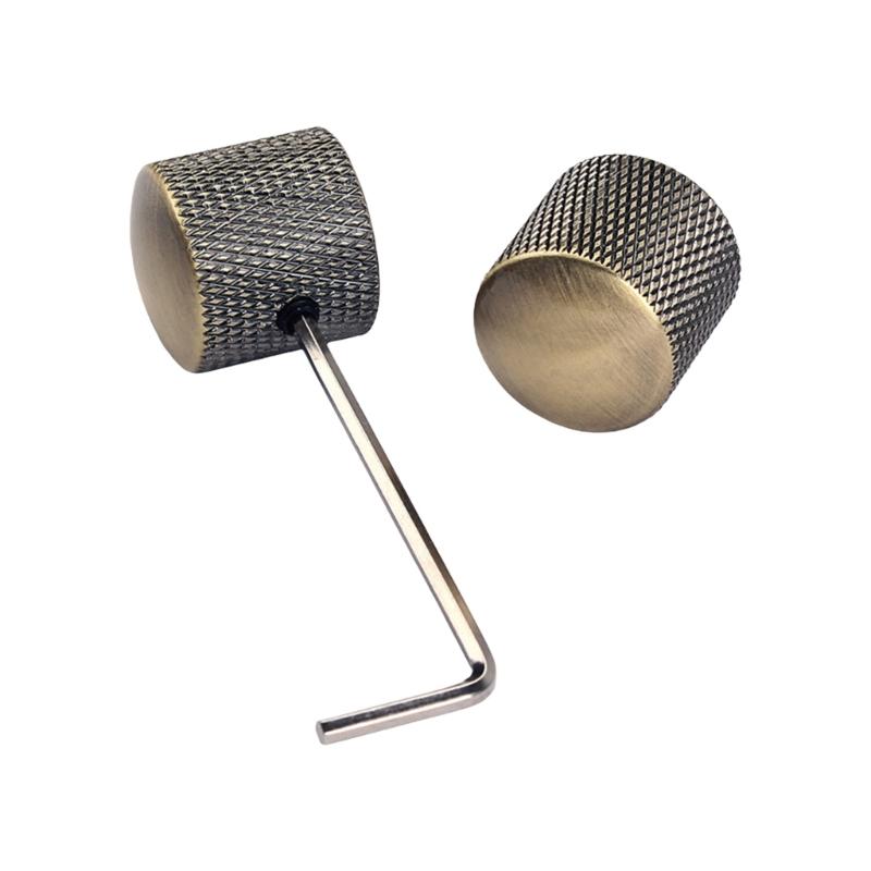 2Pcs Metal Guitar Tone Volumes Knob Replacement Potentiometer Control Knobs Electric Guitar Bass Dome Knobs with Hole