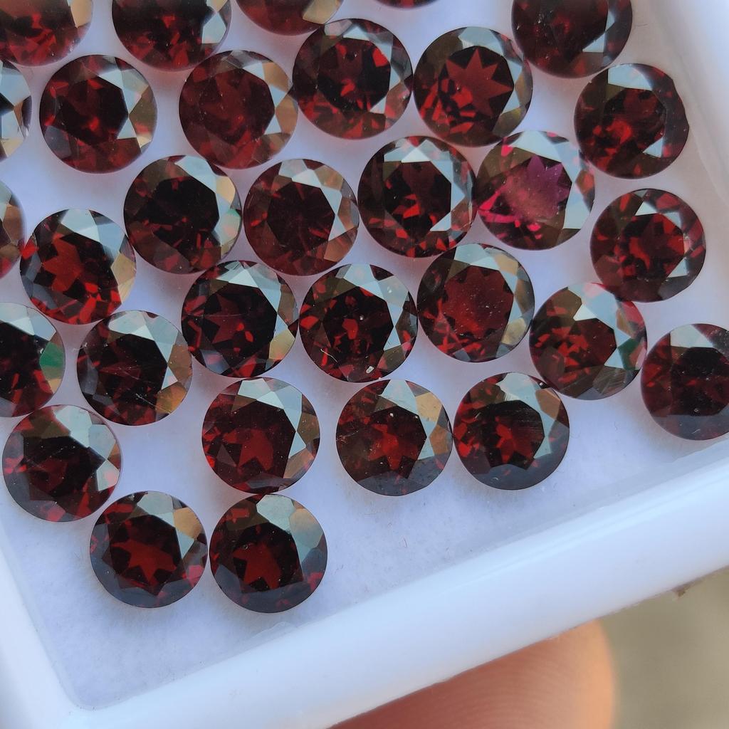 5 Mm Round Cut Natural Red Garnet Gemstone Lot, Healing Gemstones Lot.