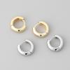 Gold-Plated White Circle Ear Cuffs - Elegant, Sleek Design Earrings