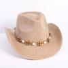 Popular European and American Classic Western Denim Straw Hat, Men's and Women's Fashion Outdoor Sunscreen Sequined Straw Hat