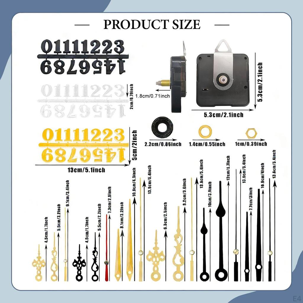 Clock Mechanism Kit Easy To Install,Wall Clocks Accessories Metal Hands Utility Replacement