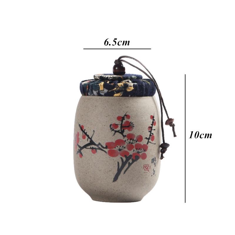 Cutie de ceai pentru ceramică brută Puer Cutii portabile de călătorie Canistra din ceramică din porțelan Borcan de depozitare Kung Fu