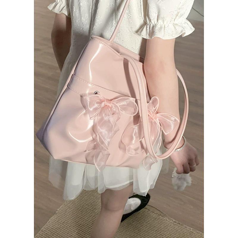 Bow Large Capacity Shoulder Bag Women's New Fashion Tote Bag Underarm Bag
