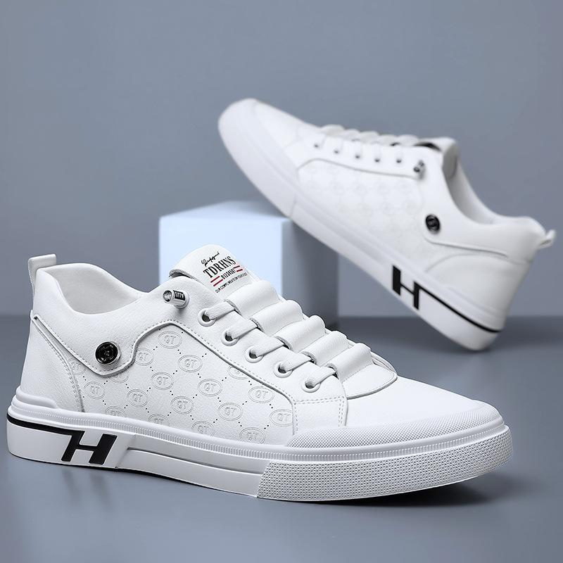 

Little White Shoes Sports Casual Shoes Board Shoes Men s Cowhide Baita Men s Shoes Youth Tooling Trend Shoes 44 белый