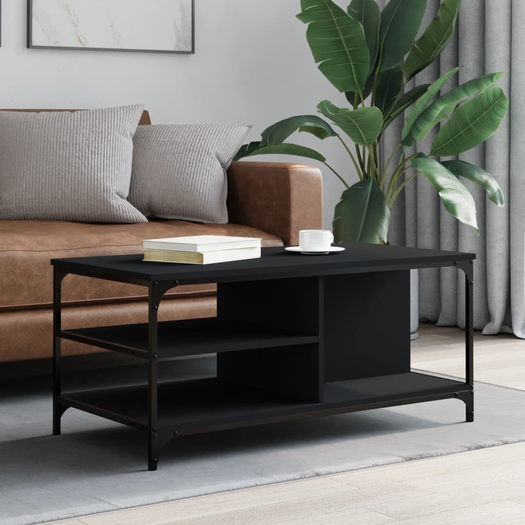  Coffee Table, Black 100x50x45 Cm, Wood-based Material